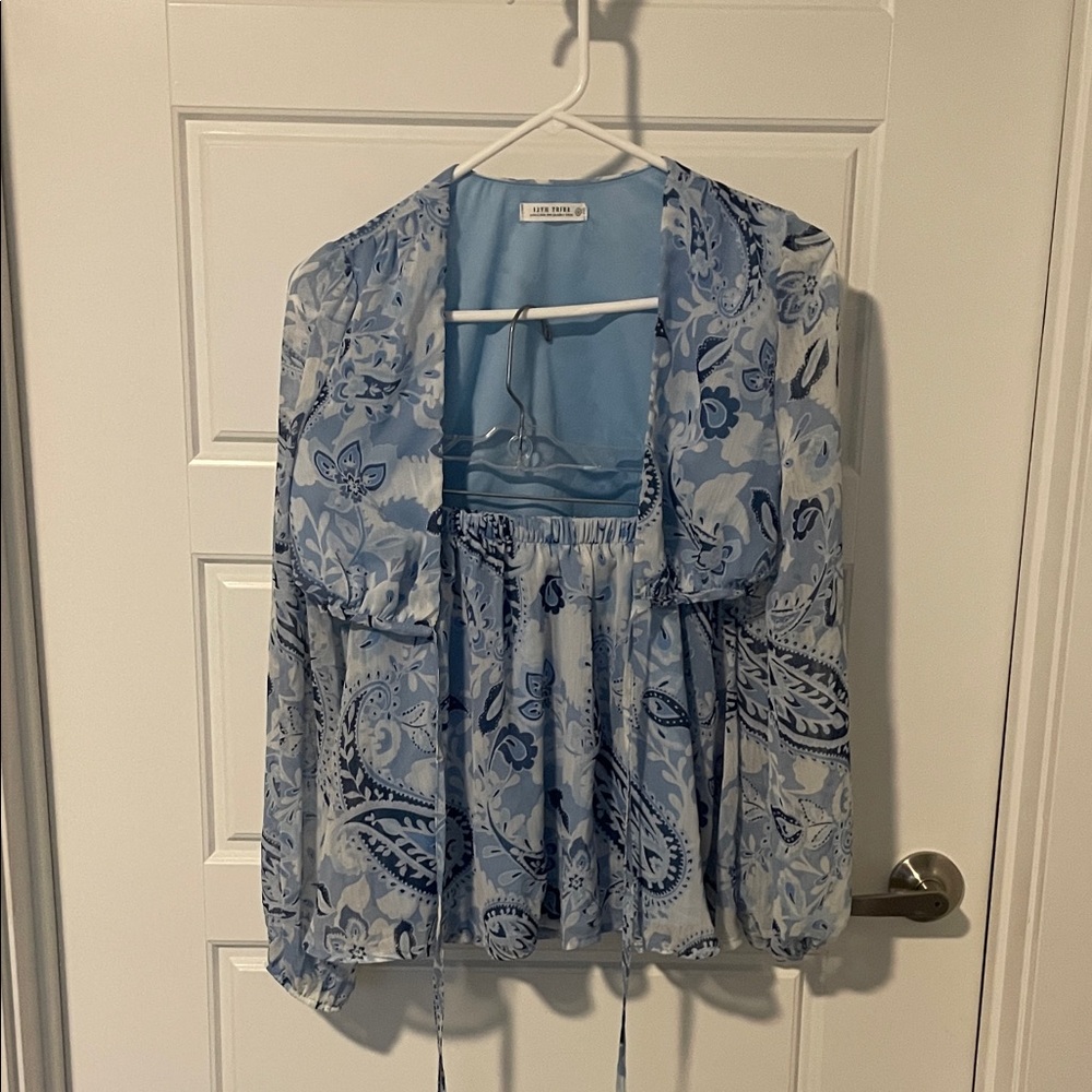 Blue Paisley Two-Piece Set - Picture 3 of 4
